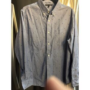 Men's Banana Republic Blue‎ Dress Shirt Button Down Long Sleeve Size XL Design